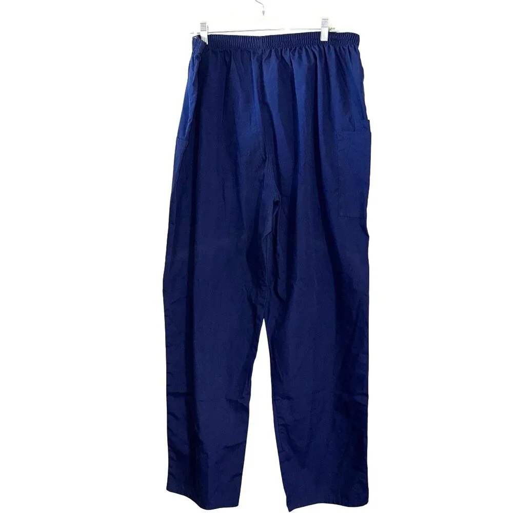 Cherokee Workwear Women's 2XL Navy Blue Scrub Pants Elastic Waist 65% Polyester - Picture 4 of 7